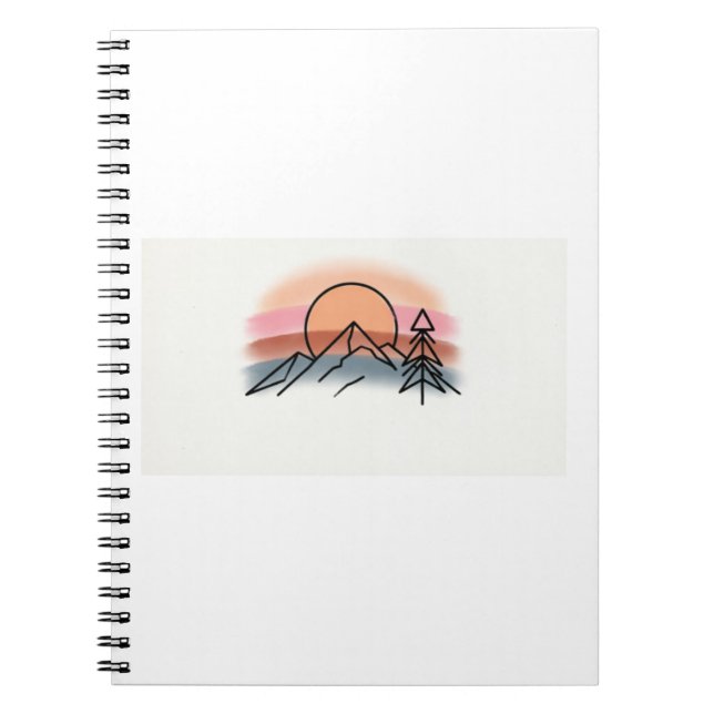 Minimalist Mountain Sunset - Retro Nature Art Desi Notizblock (Vorderseite)