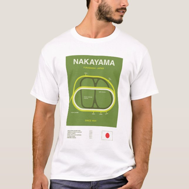 Minimalist Nakayama Horse Racing Course Print Tee (Vorderseite)