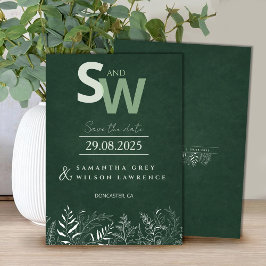 Minimalist Nature-inspired Leafy Save the Date Einladung