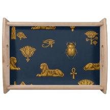 Minimalist Navy & Antique Gold Ägyptisches Muster