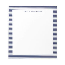 Minimalist Navy Blau Streifen Monogramm