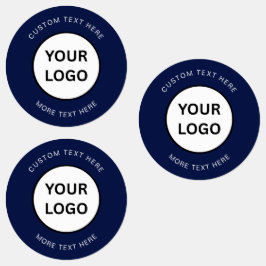 Minimalist Navy Blue Custom Business Logo Labels Etiketten