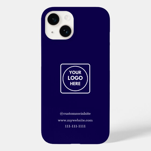 Minimalist Navy Blue Logo iphone case (Rückseite)