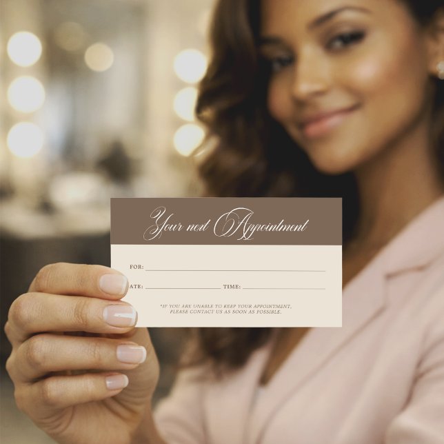Minimalist Neutral Beige Beauty Appointment Card Terminkarte (Von Creator hochgeladen)