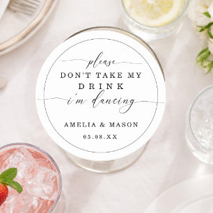 Minimalist Nimm mir nicht mein Getränk, ich tanze  Runder Pappuntersetzer