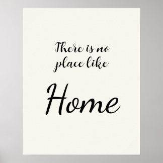 Minimalist No Place Like Home Weiß Poster
