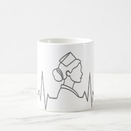 Minimalist Nurse Line Art Mug Kaffeetasse