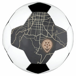 Minimalist NYC Soccer Map Pin Line Art Fußball