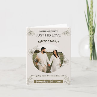 Minimalist Olive Green & Cream Wedding Invitation  Einladung