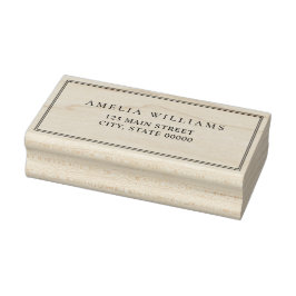 Minimalist Olive Green Two Border Return Address Gummistempel