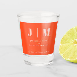 Minimalist Orange Pink Simple Drink Wedding Party Schnapsglas