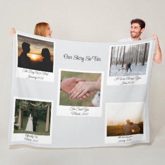 Minimalist Our Story Photo Timeline 5 Polaroid Fleecedecke