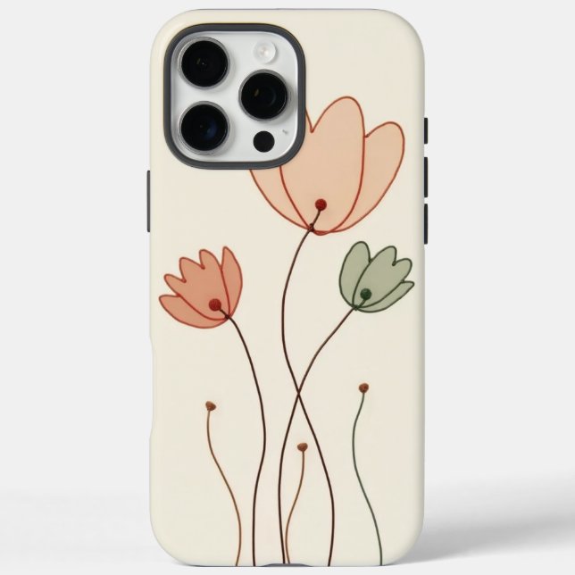 Minimalist Outline Flowers Phpne Case (Rückseite)