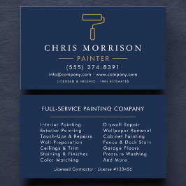 Minimalist Painter Navy Blue Gold Modern Visitenkarte