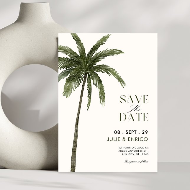 Minimalist palm tree wedding  save the date (Von Creator hochgeladen)