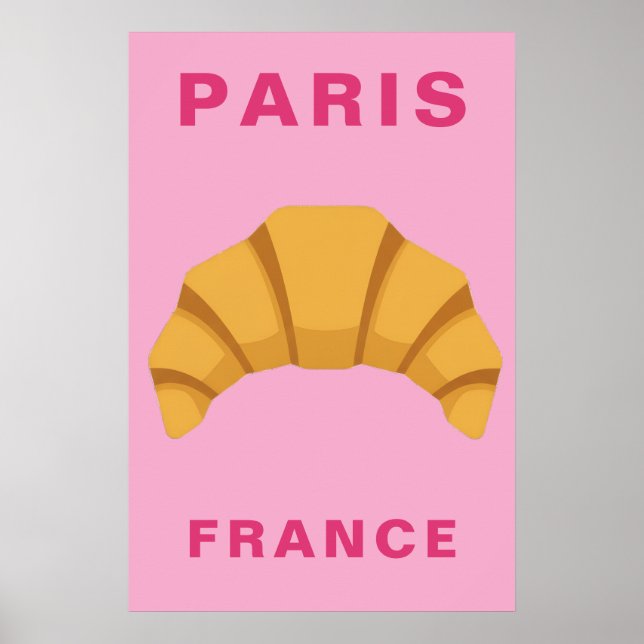 Minimalist Paris France Croissant French Bakery Poster (Vorne)