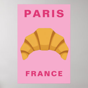 Minimalist Paris Frankreich Croissant Französische Poster