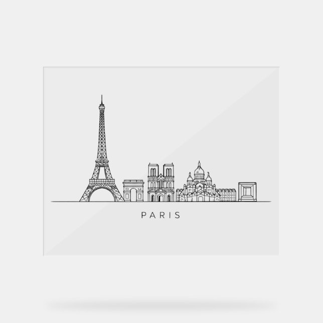 Minimalist Paris Skyline Line Art (Recto)