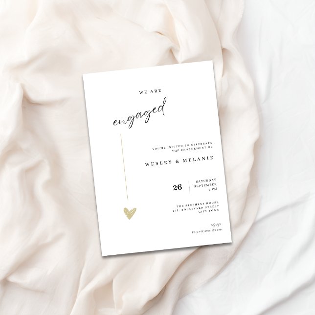 Minimalist Party Modern Engagement Invitation (Engagement - Elegant Wedding Invitation)