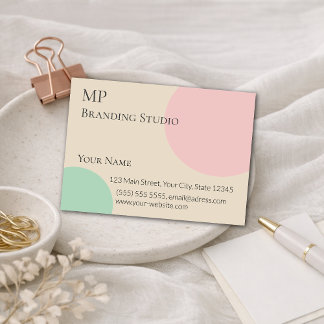 Minimalist Pastel Branding Design Visitenkarte