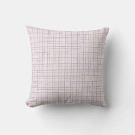 Minimalist Pastel HandDrawn Grid Check Dusty Lilac Kissen