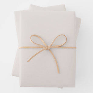 Minimalist Pastell einfarbig hellcreme-beige  Geschenkpapier Set