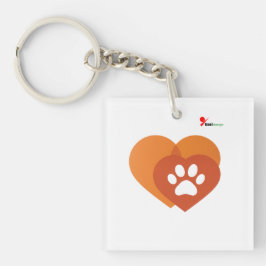 Minimalist Paw Print Heart  | Modern  Schlüsselanhänger
