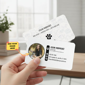 Minimalist Paw Print Pet Sitting Business Card  Visitenkarte