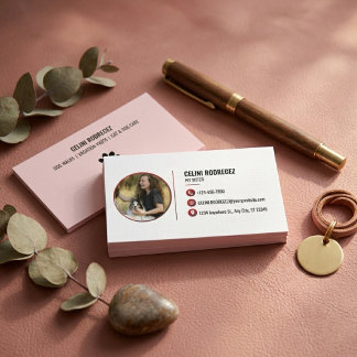 Minimalist Paw Print Pet Sitting Photo  Visitenkarte