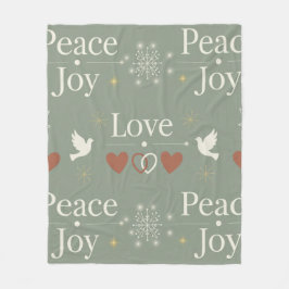 Minimalist Peace Love Joy Scandinavian Holiday Fleecedecke