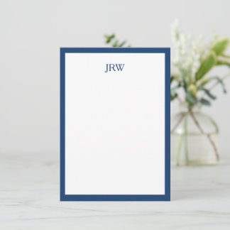 Minimalist Personalisiertes Monogramm Navyblaue Um Mitteilungskarte