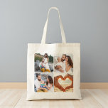Minimalist Personalized Photo Tragetasche<br><div class="desc">Show off your favorite memories everywhere you go with this Custom Five Photo Personalized Double Sided Tote Bag. Upload five photos to create a clean, modern collage layout printed on both sides of the bag — perfect for family moments, vacations, pets, or milestones. Made from durable fabric with sturdy handles,...</div>
