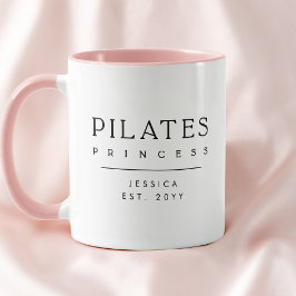 Minimalist Personalized Pink Pilates Princess Tasse