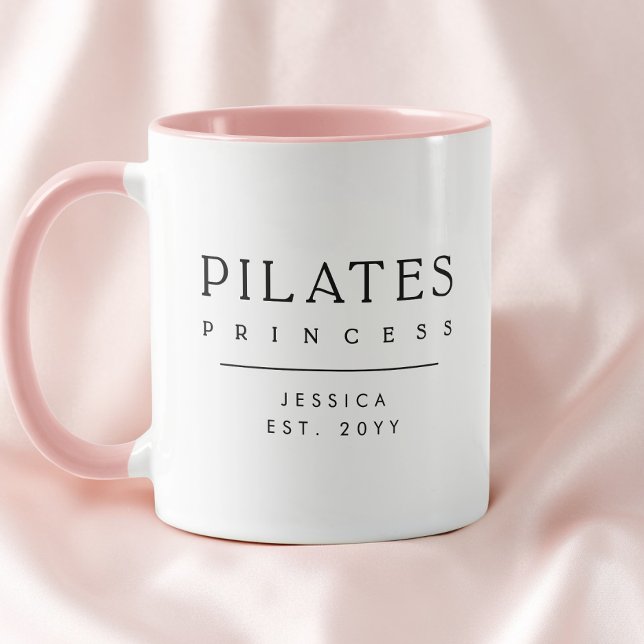 Minimalist Personalized Pink Pilates Princess Tasse (Minimalist Personalized Pink Pilates Princess Mug)
