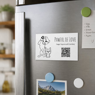 Minimalist Pet Services QR-Code Magnetische Visitenkarte