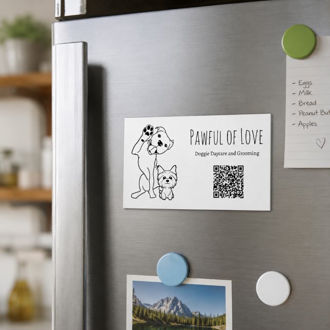 Minimalist Pet Services QR-Code Magnetische Visitenkarte (Von Creator hochgeladen)