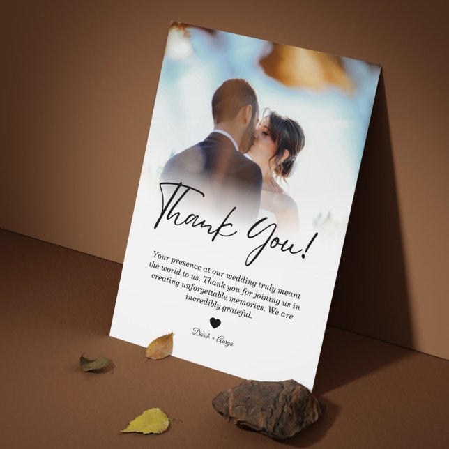 Minimalist Photo Collage Wedding Thank You Card Dankeskarte (Minimalist Photo Collage Wedding Thank You Card)