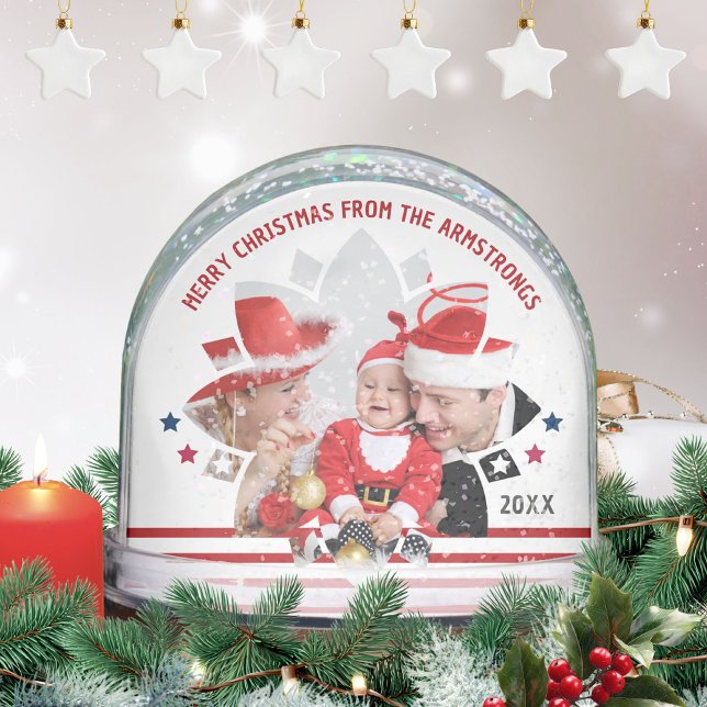 Minimalist Photo Family Holiday Keepsake Schneekugeln (Minimalist Photo Family Holiday Keepsake Snow Globe ©Susanne Sachers - Sunny Mind 🌞)