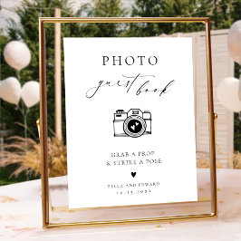 Minimalist Photo Guest Book Wedding Sign Poster