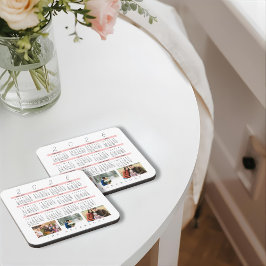 Minimalist Photo Yearly 2026 Calendar Keepsake Getränkeuntersetzer