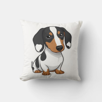 Minimalist Piebald Dachshund Art Kissen