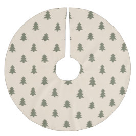 Minimalist Pine Tree Neutral Boho Farmhouse Beige Polyester Weihnachtsbaumdecke