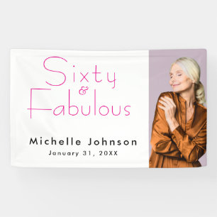 Minimalist Pink 60 & Fantastisch 60. Geburtstagsfe Banner
