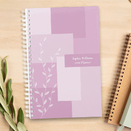 Minimalist Pink Mauve Abstract Botanical Planner Planer