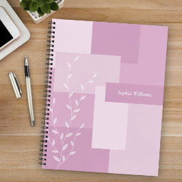 Minimalist Pink Mauve Botanical Journal Notebook Notizbuch