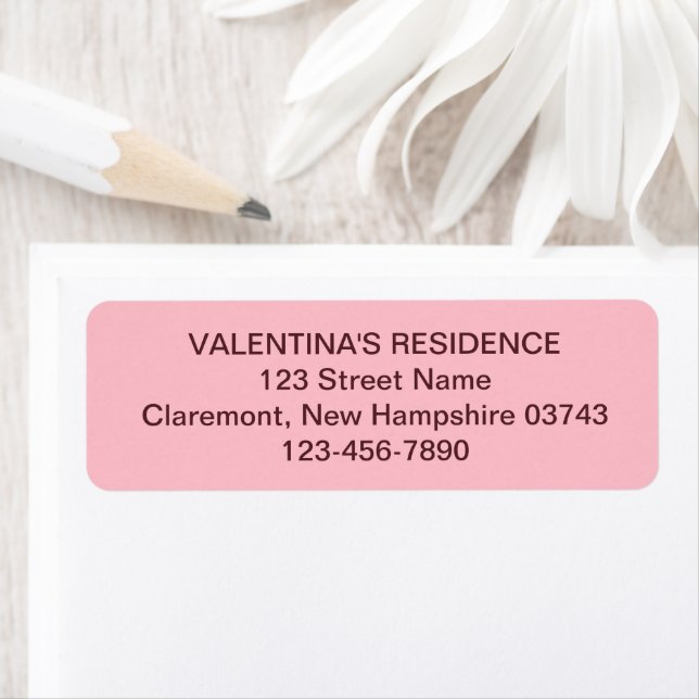 Minimalist Pink Wedding Return Address Label (Insitu)