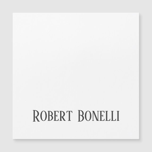 Minimalist Plain Black & White Modern Plain Magnetkarte (Vorderseite)