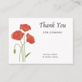 Minimalist Poppy Thank You Note | Customizable Eve Begleitkarte