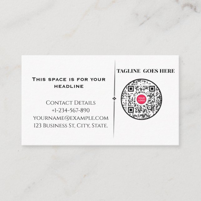 ​Minimalist Professional Business Card with QR Cod Visitenkarte (Vorderseite)