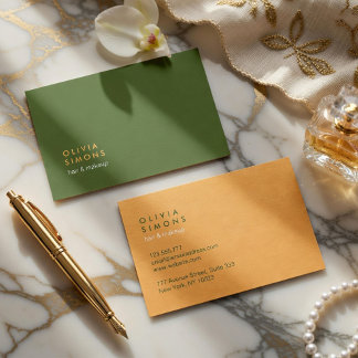 Minimalist Professional Green Business Cards Visitenkarte
